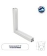 GLOBOSTAR® ALP-CORNER-IN90 RECESSA 61791 Χωνευτό Προφίλ Αλουμινίου Γωνία με Λευκό Γαλακτερό Πατητό Κάλυμμα για Ταινίες LED IP20 - Λευκό Ματ - Μ30 x Π3.5 x Υ4cm